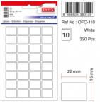 Tanex Etichete autoadezive, 16 x 22 mm, 320 buc/set, TANEX, alb (TX-OFC-110-WH)