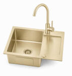 Ruvetti Look chiuvetă din oțel cu baterie 60x48 cm auriu LP_LOOK120-5200-PVDCH-F (LPLOOK1205200PVDCHF) Chiuveta