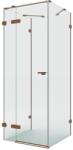NEW TRENDY Eventa Copper Brushed cabină de duș 100x100 cm pătrat cupru periat/sticlă transparentă EXK-8127 (EXK8127)