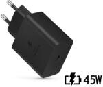 Sandberg Samsung gyári USB hálózati töltő adapter TypeC bemenet 45W EPTA845XBEG PD. 3.0 Super Fast Charging 2.0 fekete ECO csom (SA185915) (SA185915)