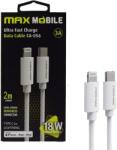 Max Mobile CA-001 Lightning - USB-C Adat- és töltőkábel (3858892933787) Fehér (3858892933787)