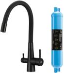 Laveo Riveco baterie de bucatarie cu filtru pe picior negru BRIDB68D (BRIDB68D)