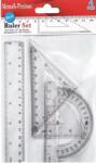 Memoris-Precious Set geometrie Memoris-Precious, rigla 15 cm, 2 echere, 1 raportor (BV923967)