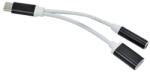 Gigapack Adaptor audio și distribuitor de cabluri de încărcare, mufă Type-C + jack de 3, 5 mm - Type-C, NEGRU/ALB (GP-47828)