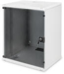 ASSMANN SOHO DN-19 12-U-S-1 19" 12U 595x540x400mm lapraszerelt üvegajtós szürke fali rack szekrény