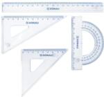 DONAU Set geometrie mare, contine: rigla 30cm, raportor, echer 13cm, echer 19cm, DONAU - transparent (DN-7084904PL-00)