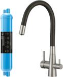 Laveo Riveco baterie de bucatarie cu filtru pe picior oţel inoxidabil-negru BRIC768D (BRIC768D)