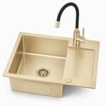 Ruvetti Look acél mosogató csappal 60x48 cm arany LP_LOOK120-5200-PVDCH-S (LPLOOK1205200PVDCHS)