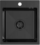 Ruvetti Look acél mosogató csappal 45x40 cm fekete LP_LOOK40-5200-PVDBL-F (LPLOOK405200PVDBLF)