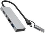 FIXED 4 portos USB-HUB, sötétszürke FIXHU-PT-GR (FIXHU-PT-GR) - iway