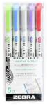Zebra Evidențiator, set, 1.0/3.5 mm, față-verso, ZEBRA "Mildliner Cool & Refined", 5 culori, 5 buc