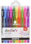 Zebra Géltoll készlet, 0, 33 mm, kupakkal, ZEBRA "Doodler`z Neon & Fashion", 10 szín mix, 10 db