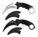 Depox Set doua cutite karambit vanatoare DEPOX®, lamă fixă, oțel inoxidabil 420, negru/gri, 19 cm (2930)