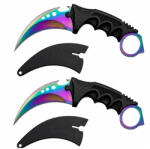 Depox Set doua cutite de vanatoare DEPOX®, Fade Break, 19 cm, otel, multicolor (2935)