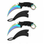 Depox Set doua cutite de vanatoare DEPOX®, Rainbow Fade, 19 cm, otel, multicolor (2936)