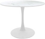 FDY Masa Bucatarie/Dining Brox Rotunda MDF Finisaj Marmura Alba Diametru 100 Cm