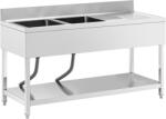 Royal Catering Chiuveta - 2 bazine - inox - 160 x 60 cm - Royal Catering RCGS-2B1600D6 (RCGS-2B1600D6) Chiuveta