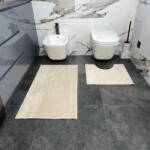 Joy Set 2 Covorase de Baie Antiderapante Joy, Ivory, Marimi 57 100 cm si 57 50 cm, Poliester, Grosime Totala 7 mm Covor