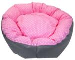 SolPlant. ro Culcus pentru caine/pisica, model buline, roz, 97 cm