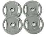 Amazon Basics Öntöttvas Súlytárcsa 2, 54 cm Fogóval - 4 x 1, 25 kg Készlet Edzéshez Súlytárcsa