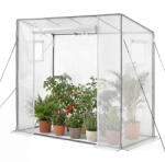 VEVOR Fóliasátor 195x77x146/168 cm üvegház 2 ablakkal és PE fóliával