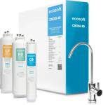 Ecosoft Sistem de filtrare cu osmoză inversă debit direct Ecosoft Cross60, membrană 400 GPD, filtrare 4 stadii, baterie cu indicator schimb consumabile, pompă booster inclusă, fără bazin (FL3191-MO3400PECO) Filtru de apa bucatarie si accesorii