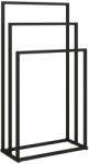 HOMCOM Álló törölközőtartó 3 rúddal, acél törölközőlétra 45 x 21, 5 x 85 cm fekete (850-349V00BK)