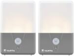 VARTA Lampa cu senzor de miscare VARTA, 2 bucati, alimentare cu baterii, IP44, alba (8889273)