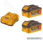 INGCO INGCO Akkumulátor (2x4, 0Ah/20V) + töltő (4A/230V) (FBCPK2013E) (FBCPK2013E)