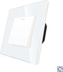 Luxion Intrerupator Simplu Mecanic cu Reset / Revenire LUXION cu Rama din Sticla, Alb (LX-MP008NGF-W)