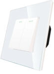 Luxion Intrerupator Dublu Mecanic LUXION cu Rama din Sticla Alb (LX-MP004GF-W)