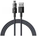 Baseus DISPLAY II adatkábel (USB - lightning, 2.4A, gyorstöltő, cipőfűző, LED kijelző, 100cm), fekete (P10382700121-00)