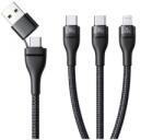 Baseus FLASH SERIES III adatkábel 3in1 (Type-C/USB - 2 Type-C/lightning, PD gyorstöltő, 100W, 150cm), fekete (P10377501111-00)