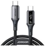 JOYROOM STARTALK adatkábel (Type-C - Type-C, 100W, PD gyorstöltő, LED jelzés, 120cm) FEKETE (S-A60 C-C 100W 1.2M BLACK) (S-A60 C-C 100W 1.2M BLACK)