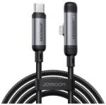 JOYROOM S-A56 ENJOYX SERIES adatkábel (Type-C - lightning, 30W, gyorstöltő, 90 fokos, cipőfűző, 120cm) FEKETE (S-A56_CL) (S-A56_CL)