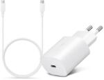 Sandberg Samsung gyári hálózati töltő adapter TypeC bemenet 1 m TypeC kábel 25W EPTA800EWE EPDA705BWE fehér ECO csom (SAM-0953) (SAM-0953)