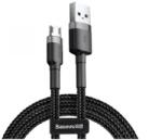 Baseus CAFULE adatkábel (USB - microUSB, 1.5A, gyorstöltő, 200cm, törésgátló) SZÜRKE/FEKETE (CAMKLF-CG1)