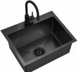 Ruvetti Look chiuvetă din oțel cu baterie 50x45 cm negru LP_LOOK50-5200-PVDBL-S (LPLOOK505200PVDBLS) Chiuveta