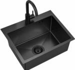 Ruvetti Look chiuvetă din oțel cu baterie 50x45 cm negru LP_LOOK50-5200-PVDBL-F (LPLOOK505200PVDBLF) Chiuveta