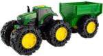 TOMY Jucărie Tomy John Deere - Tractor cu remorcă, cu anvelope monstruoase (47353)