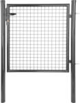 Strend Pro Garden Egyszárnyú kerti kapu, Strend Pro Garden Metaltec Eco 2, szélesség: 100 cm, magasság: 100 cm, antracit, szemméret: 5 x 5 cm huzalvastagság: 4, 0 mm, oszlopátmérő: 60 mm, kör alakú keret, PVC-bevonatú 