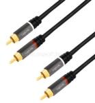 LogiLink Audiokábel, 2x RCA/M - 2x RCA/M, fém, fekete, 5 m (LOGILINK_CA1207) (LOGILINK_CA1207)
