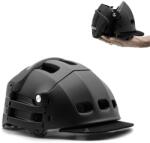 Overade Plixi összecsukható kerékpáros sisak L/XL (59-62 cm) szatén fekete - elektromos roller, e-bike - CE EN1078 szabvány - 3x kisebb térfogat