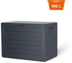 Prosperplast WOODEBOX tárolódoboz, 190L, 78x44x55 cm, antracit Prosperplast