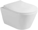 Sanovit SLIM AVVA fali WC perem nélküli + Brilla Slim L ülőke (rövid: 49cm) (200114_SLIM)