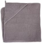 Ceba Baby Ceba fürdőlepedő kapucnis 100x100cm gofri hamuszürke - babamarket