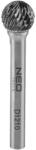 NEO TOOLS Keményfém marófej, turbómaró, D, gömb, 12x10mm, szár méret 6x45mm (55-362) - storeplace