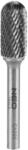 NEO TOOLS Keményfém marófej, turbómaró, C, hengeres, élletöréssel, 12x25mm, szár méret 6x45mm (55-361) - storeplace
