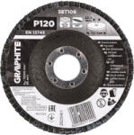 GRAPHITE Csiszolókorong lamellás 115x22, 2mm, P120 inox, fém, fa (58T109) - storeplace