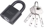 EXTOL PREMIUM 5 év Lakat, vas, fekete, 4db kulcs; 30 mm, edzett acél kengyel, szárátmérő: 5 mm (8857413)
